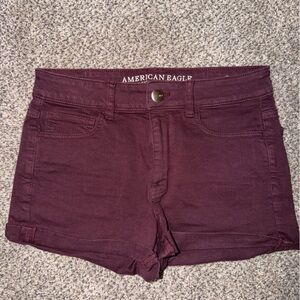 American Eagle Outfitters Women's Dark Red Jean Shorts